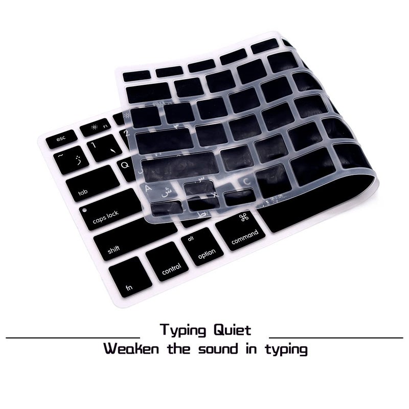 HRH Persian Farsi Language Silicone Keyboard Cover Skin for MacBook Air 13,for MacBook Pro 13/15/17(with or w/Out Retina Display,2015 or Older Version),for iMac Older USA Keyboard Protector-Black - Image 4